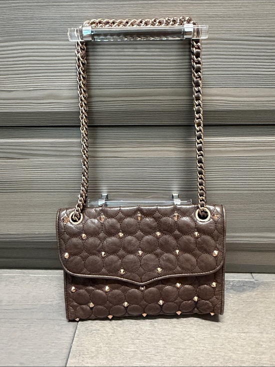 Rebecca Minkoff Handbags - Rebecca Minkoff Quilted Brown Shoulder Bag with Gold Studs